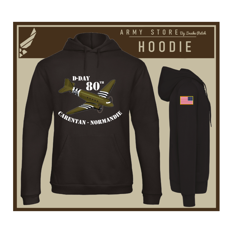 HOODIE DDAY 80TH C47 NOIR