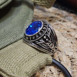 BAGUE US ARMY - BLEU ARGENT