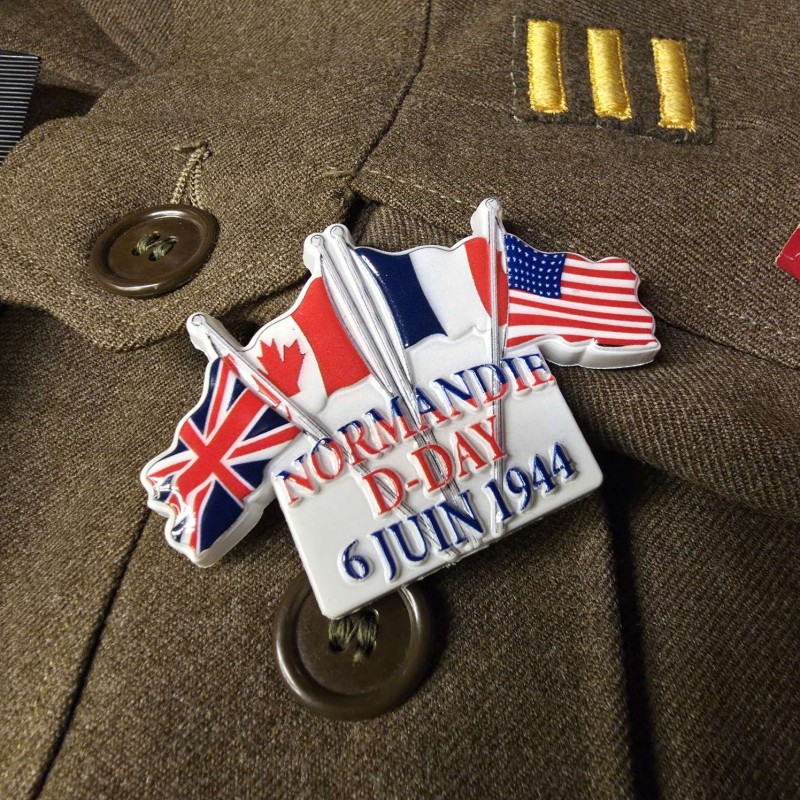 MAGNET NORMANDIE D-DAY 6 JUIN 1944 ( 4 drapeaux )