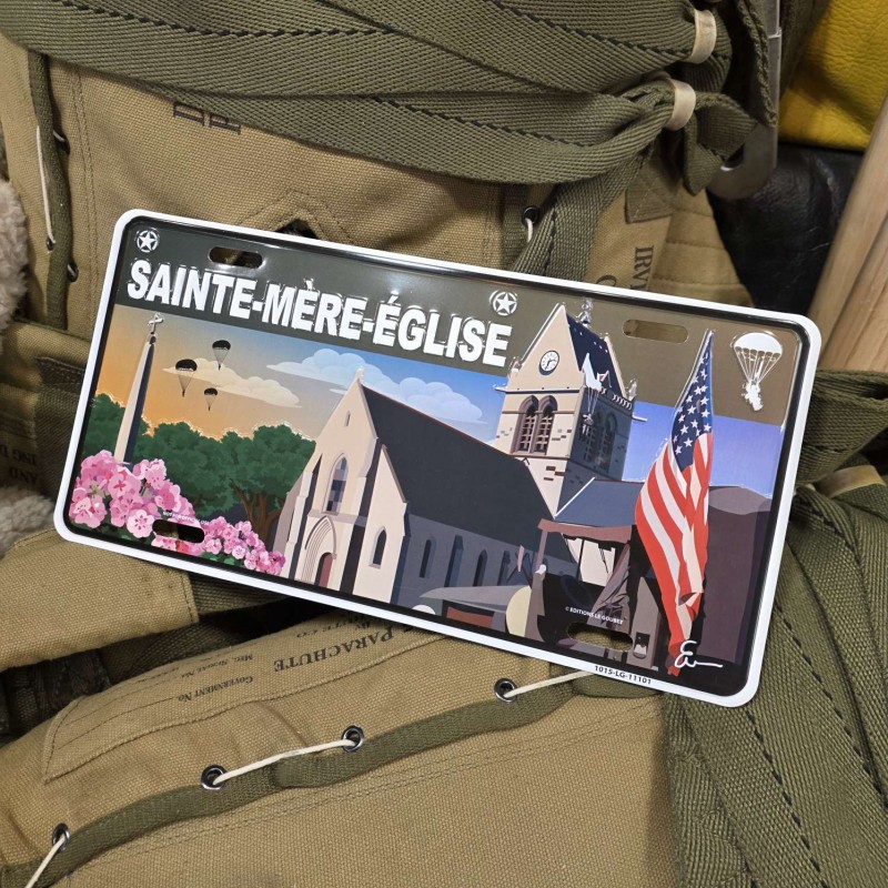 PLAQUE SAINTE MERE EGLISE 15cm x 30cm