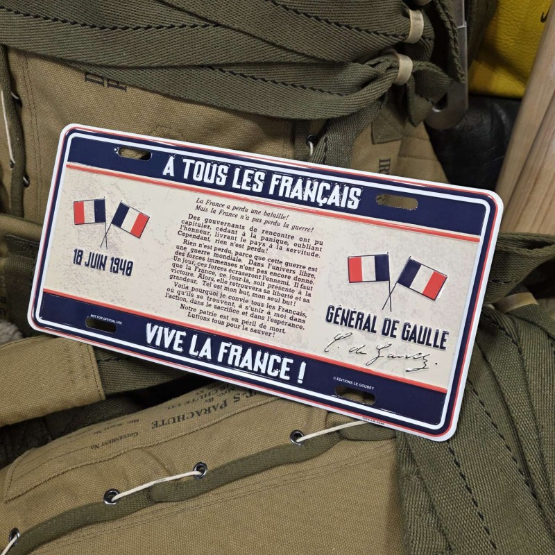 PLAQUE APPEL DU 18 JUIN 1944