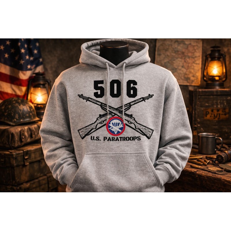 HOODIE 506TH PIR 101ST AB GRIS