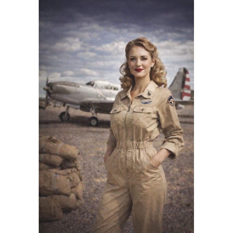 Combinaison Femme USAAF TAN WWII – Combi militaire vintage coupe féminine